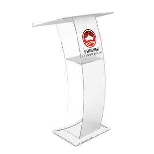 定制有机玻璃水晶透明亚克力演讲台晚会酒店婚庆司仪咨客迎宾台