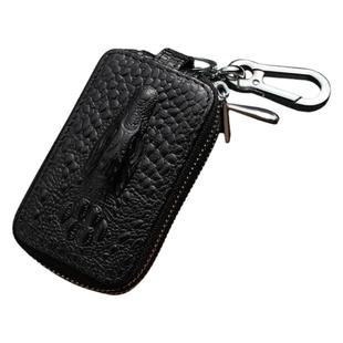 鳄鱼纹大容量钥匙包男士双层高档汽车钥匙扣腰挂多功能通用锁匙包