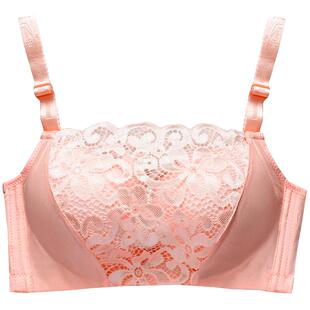 抹胸式内衣女无钢圈小胸加厚款聚拢薄款调整型蕾丝性感防走光文胸