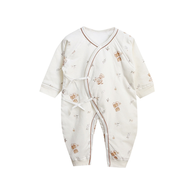 夹棉薄棉保暖婴儿连体衣春秋冬季