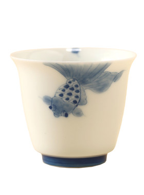 手绘茶杯陶瓷釉下彩主人杯品茗杯