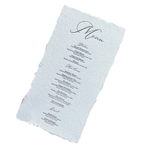 ins简约风英文手撕毛边纸定制高端纹理硬卡纸吊牌贺卡书签印刷婚礼誓言卡集体证婚词卡片订婚宴邀请卡设计