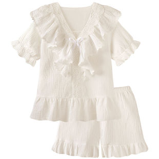 性感睡衣女春秋新款冰丝长款女衬衫白色长袖bf风开衫两件套睡裙