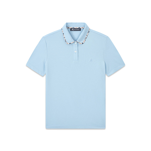 Aquascutum/雅格狮丹2026春夏新品格纹翻领T恤女士商务短袖POLO衫