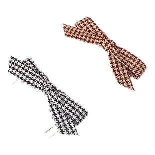 千鸟格刘海梳蝴蝶结发插发夹后脑勺碎发整理神器少女头饰倒插梳女