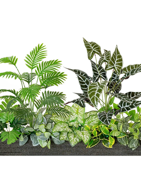 仿真绿植造景假花组合橱窗室内观景花箱装饰仿生植物隔断花槽盆栽