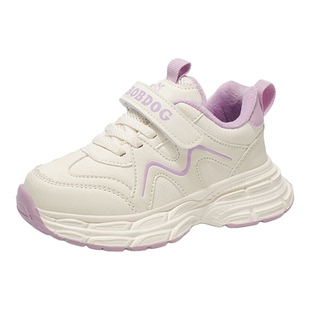 巴布豆童鞋女童二棉鞋2025冬季新款加绒保暖儿童老爹鞋女孩运动鞋