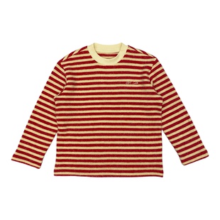 edo1一度童装25冬季新款圆领条纹长袖T恤宽松休闲打底衫内搭外穿