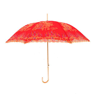 结婚红伞婚伞新娘伞红色出嫁伞婚庆用中式婚礼长柄出门红雨伞喜伞