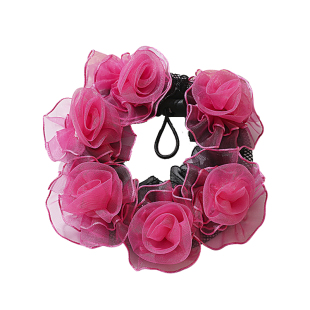 儿童舞蹈发网丸子头盘发神器女童跳舞头花头发网兜发套花苞头发饰