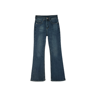 腿精担当！秋冬植绒微喇叭牛仔裤女2025新款高腰弹力修身显瘦长裤