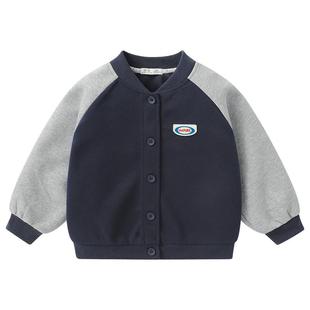 右欧男童棒球服女童外套街头美式儿童上衣潮酷撞色春秋季新款童装
