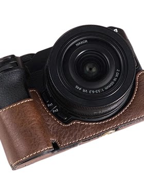 耐影 相机包适用于尼康Z30/Z50幅相机皮套牛皮底座赠送钢化膜 nikon z50防撞收纳包微单半套外壳防尘
