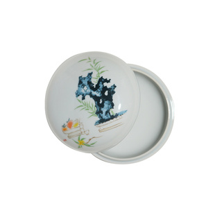 荣宝斋瓷器陶瓷印泥盒书法国画办公篆刻印泥作品清供图古风印泥盒文房四宝陶瓷用品