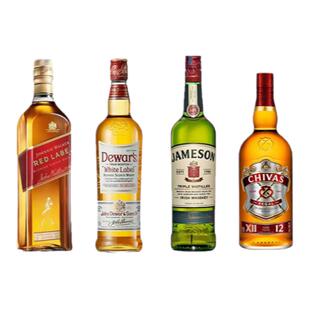六大基酒威士忌组合顺风红方金宾波本芝华士帝王百龄坛威士忌洋酒