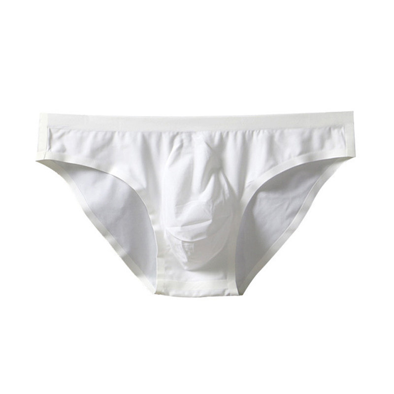 男士三角一片式无痕冰丝超薄半透明性感低腰透气青年纯色无缝裤衩