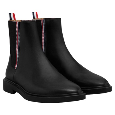 [3期免息]THOM BROWNE  VITELLO 牛皮三色橡胶底切尔西靴