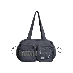 Unique blue甜酷轻便尼龙爱心星星单肩包休闲简约通勤保龄球包女