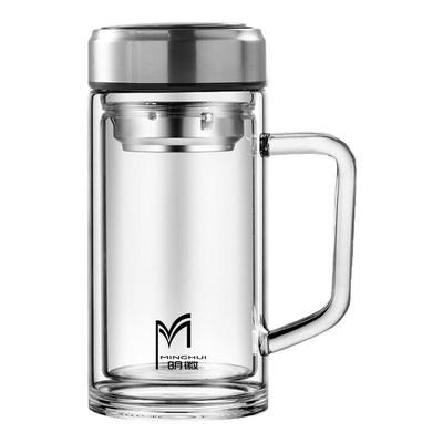 明徽高硼硅玻璃办公杯泡茶带把手