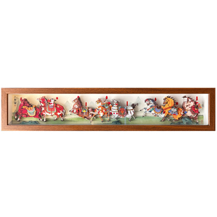 玺语八骏图马年文创非遗剪纸立体画纸艺装饰画创意桌摆新年礼物