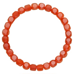 天然南红玛瑙方糖手串女保山河湾冰红直切珠子糖豆原矿新中式手链