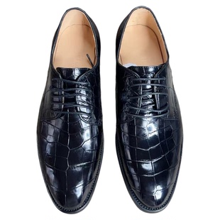 皮鞋男正装商务百搭纯真鳄鱼皮男鞋撤柜38真皮底男士黑色德比鞋子