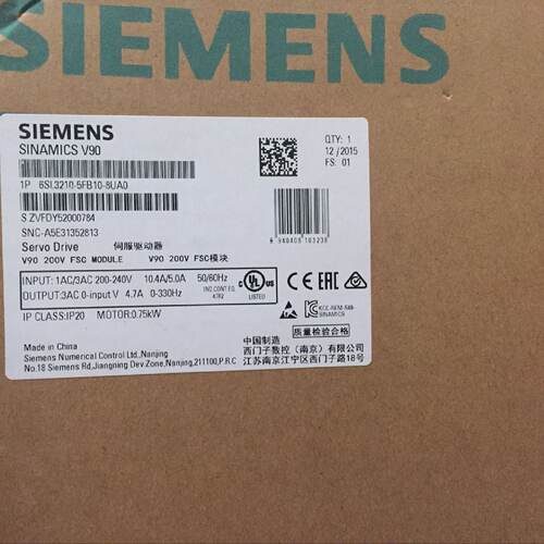 议价西门子V90伺服驱动器0.1KW电机6SL3210-5FB10-1UA0 100W驱动