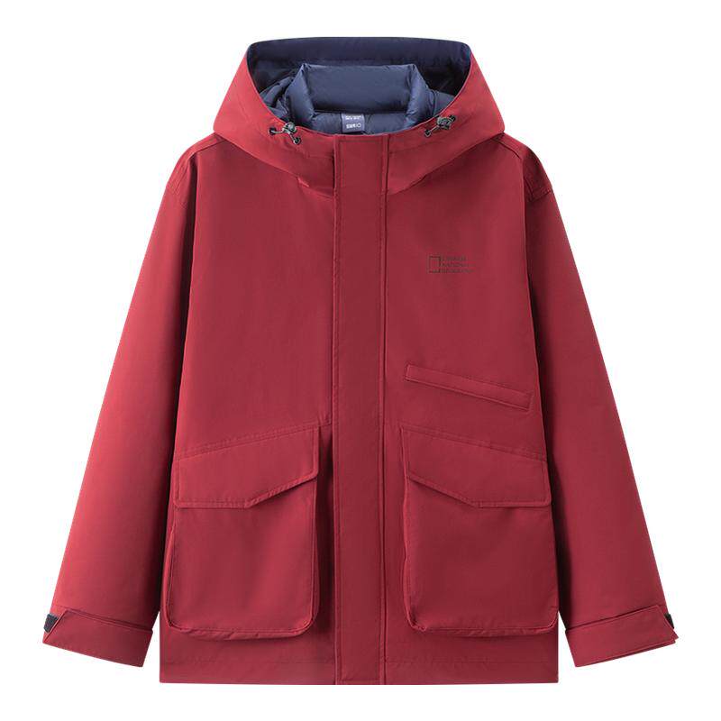 森马一衣三穿两件套户外羽绒服男