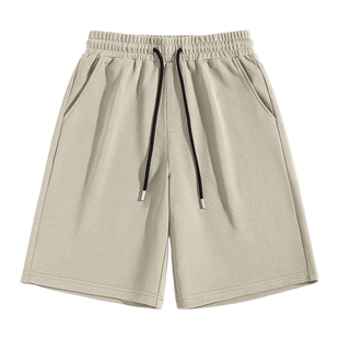 班尼路重磅纯棉短裤男夏季青少年卡其色美式潮流高街五分直筒裤A