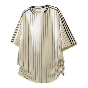 马克华菲条纹短袖t恤男款2026新款夏季美式t恤衫男士上衣服男装