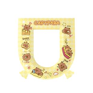 黄油小熊防水马桶坐垫新款家用厕所座垫粘贴式四季通用坐便器垫圈