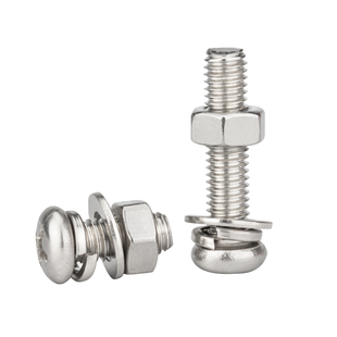 圆头十字螺丝304螺钉不锈钢镙丝螺母平垫组合套装螺栓m3m4m5m6