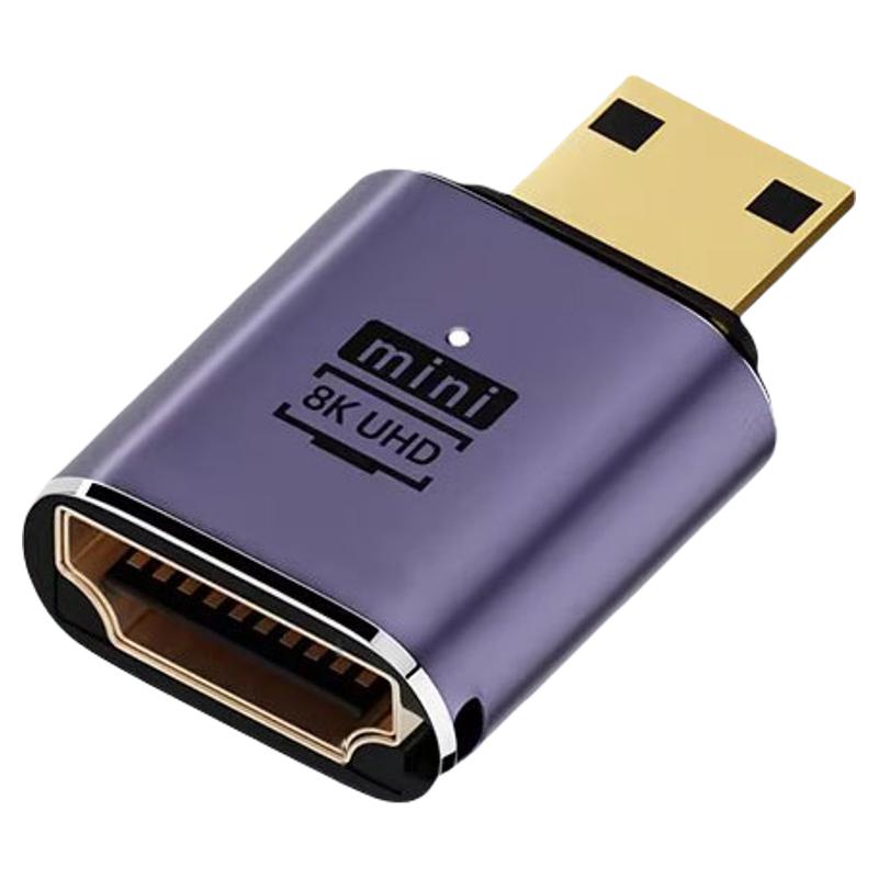 minihdmi公转hdmi母转接头8k转接器迷你高清小便携屏单反相机接口