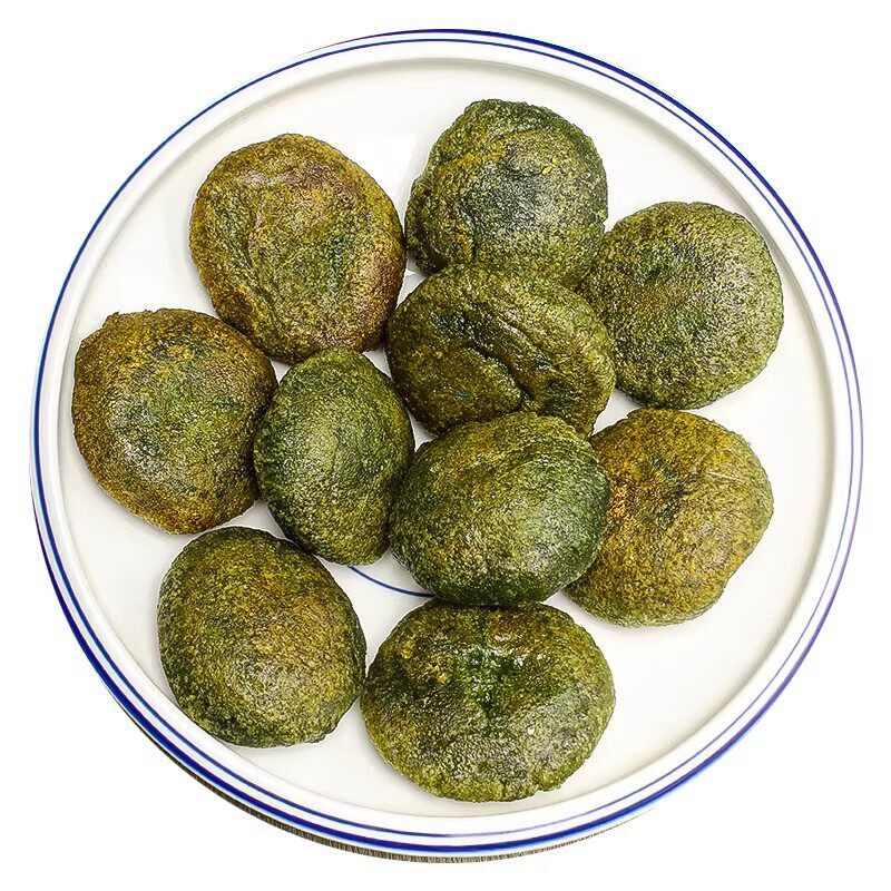 艾叶粑粑艾草粑粑油炸小吃湖南特产特色美食青团清明蒿子糯米糍粑