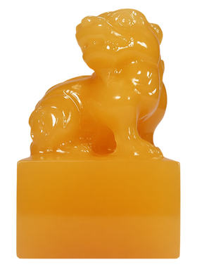 米黄玉龙印招财镇宅玉玺摆件