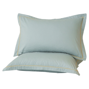 全棉刺绣枕头套48x74一对装家用成人纯棉纯色枕芯内胆套50x80单个