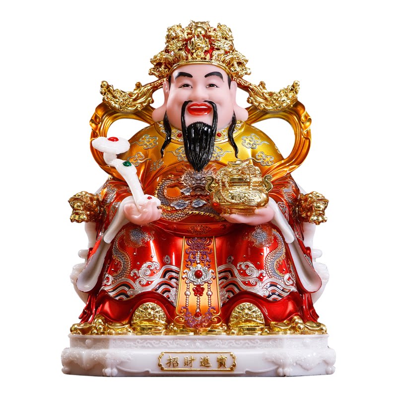 汉白玉财神爷佛像供奉招财摆件