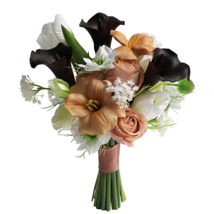 手捧仿真假花束 结婚庆摄影道具插花家居商务装饰 韩式粉紫系列