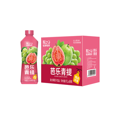 轻上芭乐青提果汁饮料红心阳光饮品整箱大瓶1L装葡萄荔枝玫瑰即饮