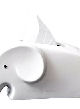 VIANNA简约轻奢小象陶瓷纸巾盒