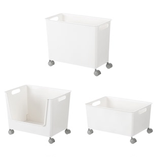 霜山书包置物架桌下收纳盒学生移动书架工位滑轮小推车书本收纳箱