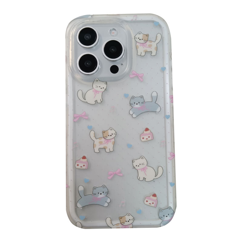 可爱猫咪少女心适用苹果16手机壳日韩风iphone15promax新款13pro防摔14ProMax硅胶15女款17pr
