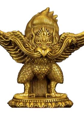 铜大鹏金翅鸟摆件密宗藏传迦楼罗金翅大鹏鸟铜像家居供奉摆设礼品
