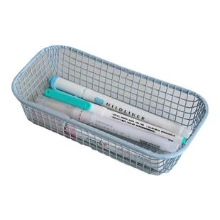 ins风书桌杂物小物件收纳篮学生办公文具收纳盒桌面铁艺整理收纳