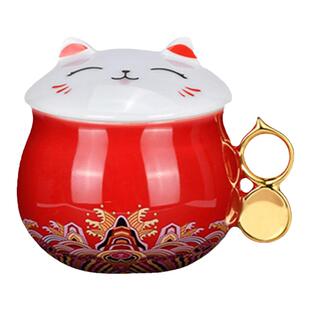 故宫猫杯 马克杯陶瓷高颜值可爱水杯带盖超萌女生日礼物 官方正品
