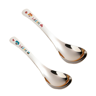 食品级不锈钢勺子个人专用儿童吃饭专用自主进食勺3岁以上宝宝勺