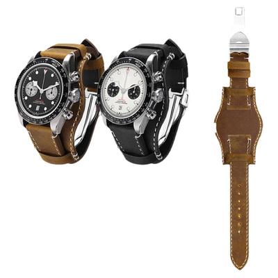 帝舵碧湾适配真皮表带有底托