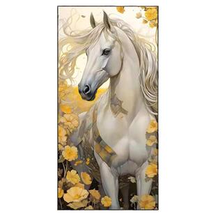 5d钻石画玄关马到成功满钻新款贴钻十字绣钻石绣2026客厅白马轻奢