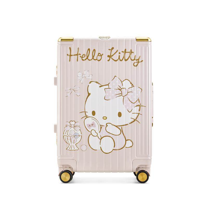 银座xHelloKitty正版联名旅行箱女拉杆水晶粉20寸可登机行李箱