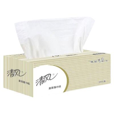 清风盒装抽纸2层200抽36盒面巾纸